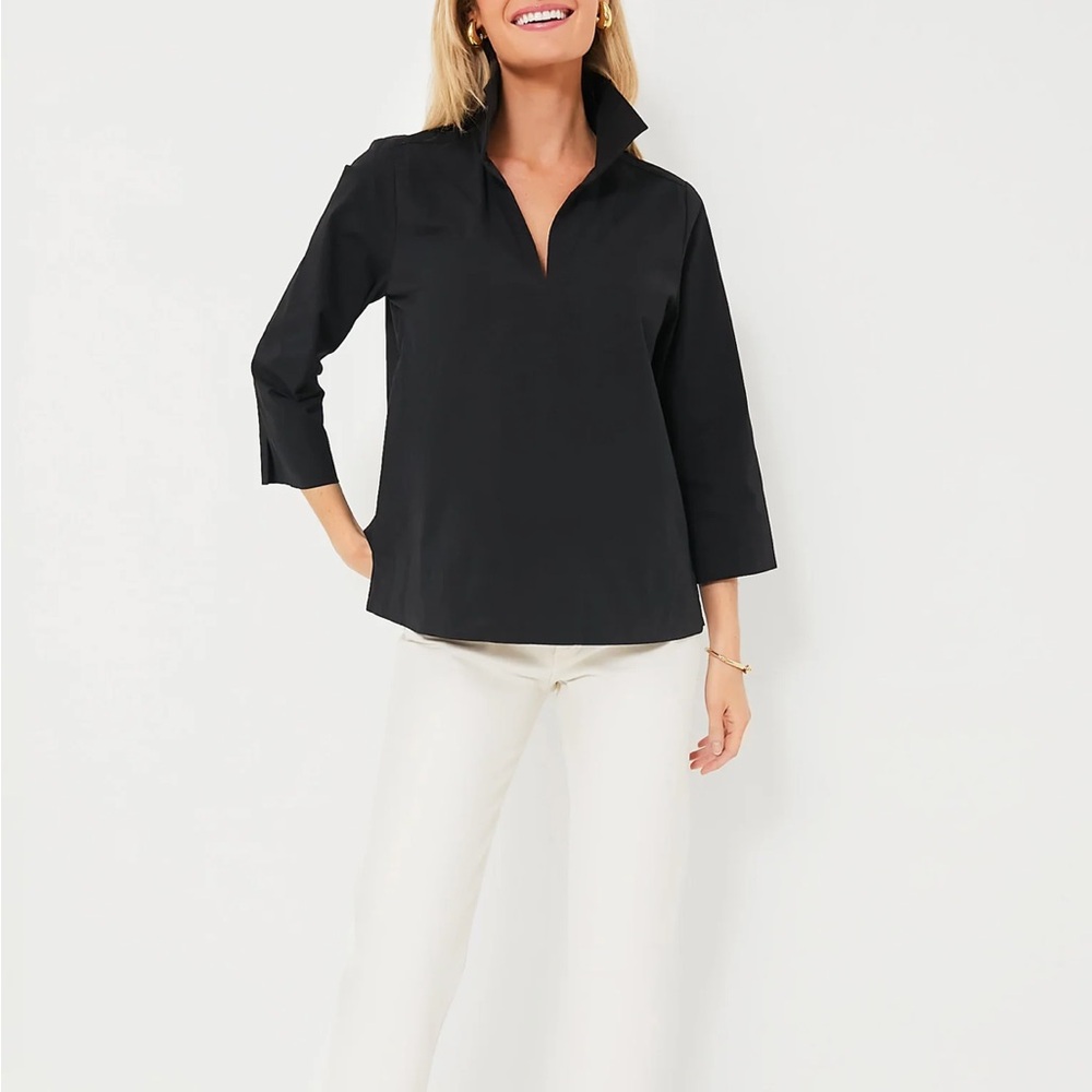 Black Sullivan Stand Collar Blouse - Picture 4 of 11